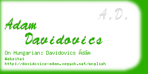 adam davidovics business card