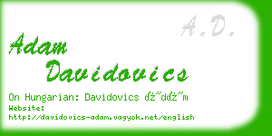 adam davidovics business card